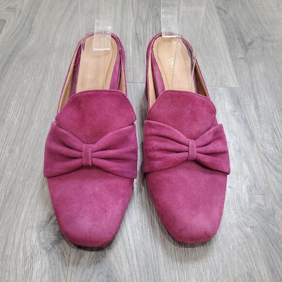 Vionic Shoes Witch Fairy Women Size 6.5 Pink Presley Mules Block Heel Suede Bow - Picture 2 of 12